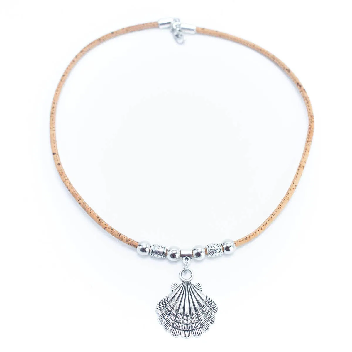 3mm round Natural Cork Handmade necklace  N-003-MIX-5