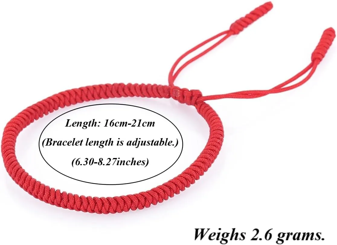 3Pcs Handmade Bracelet, Unisex Lucky Bracelet with Vajra Knot, Lucky Red String Bracelet, Friendship and Buddhist Gifts, Adjustable Length