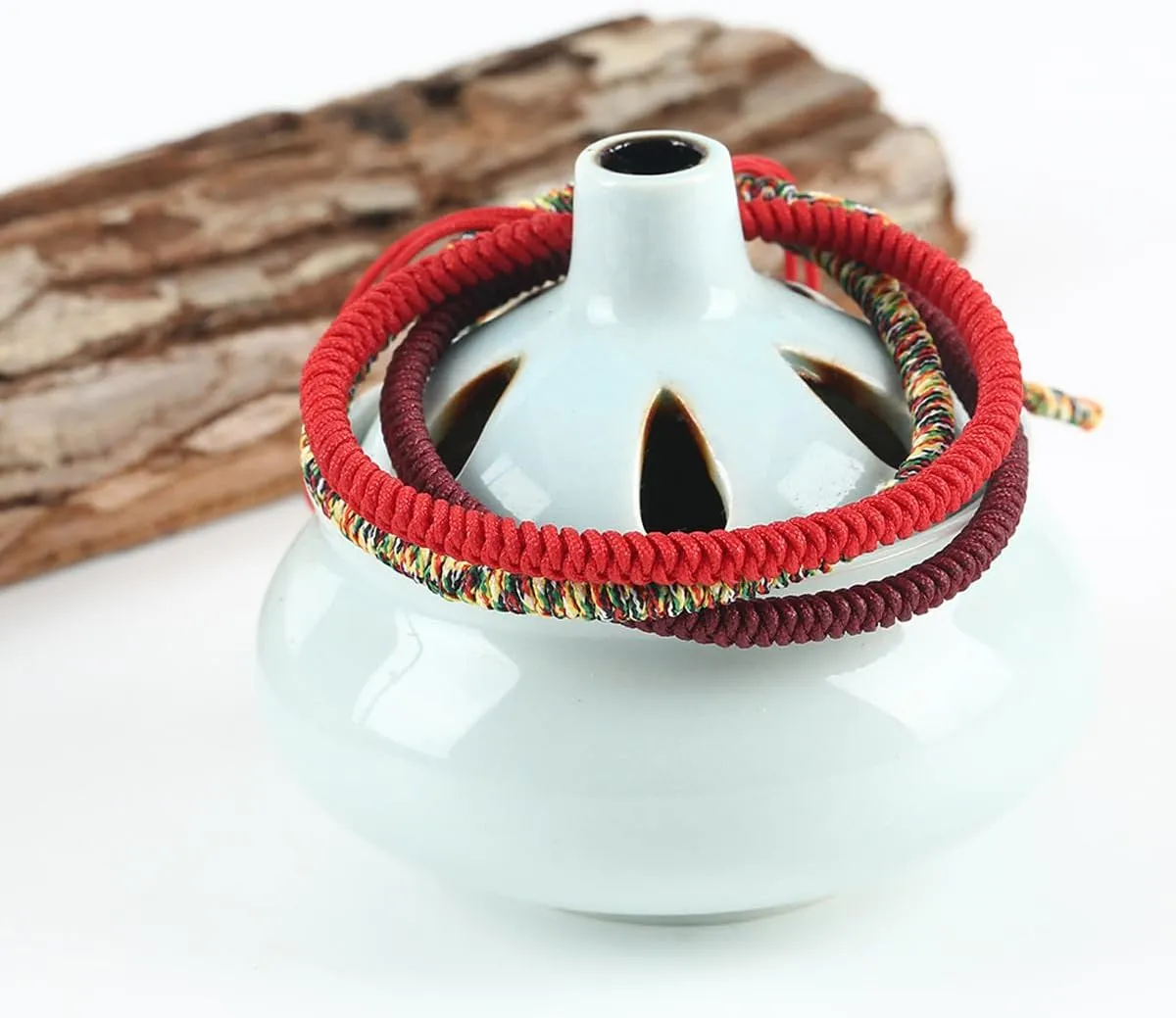 3Pcs Handmade Bracelet, Unisex Lucky Bracelet with Vajra Knot, Lucky Red String Bracelet, Friendship and Buddhist Gifts, Adjustable Length