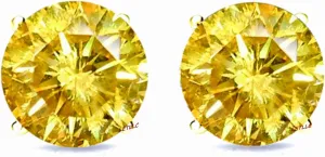 4ct CZ Stud Earrings Brilliant Cut Cubic Zirconia birth stone men women 14K gold plated