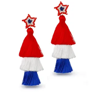 4th of July Patriotic Earrings for Women Independence Day Patriotic Earrings,Bohemian Dangle Drop Fashion Jewelry Earrings for Women Teen Girls