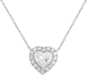 5/8 cttw to 1.20 cttw t IGI Certified Lab Grown Diamond Heart Necklace for Women's | Solid 14KT White or Yellow Gold Round Halo Diamond Pendant with 18" 14K Gold Cable Chain | (Clarity: VS, Color: FG)