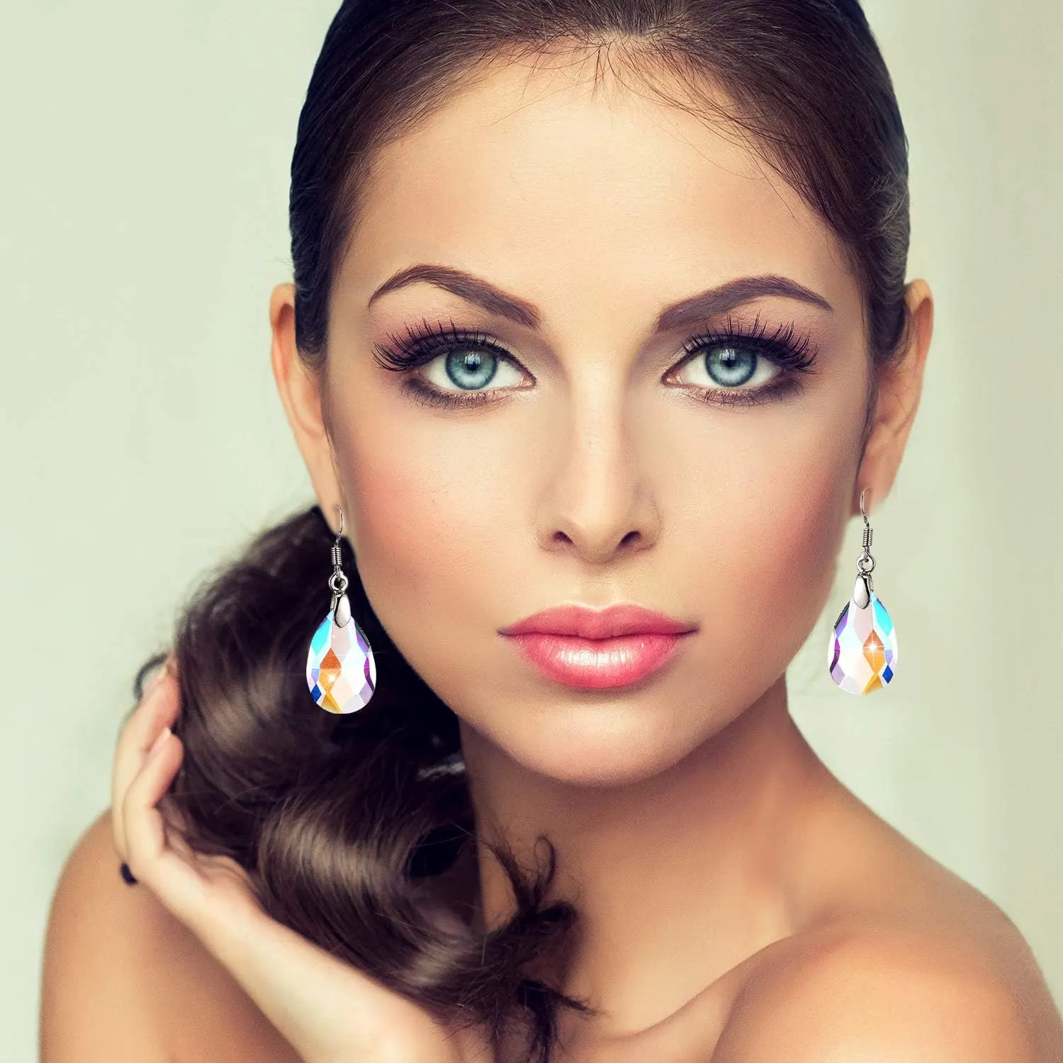 9 Pairs Drop Dangle Earrings for Women Multicolor Crystal Teardrop Dangle Drop Earring Crystal Multicolor Jewelry