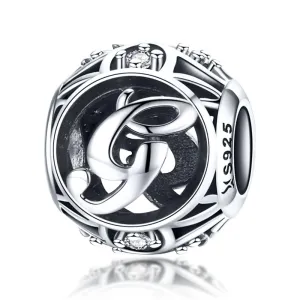 925 Sterling Silver 26 English Letter Beads For Diy Bracelets & Necklaces Style - G
