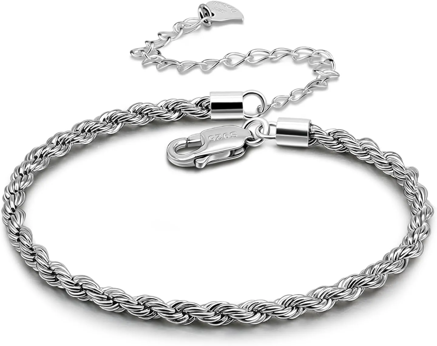 925 Sterling Silver Anklets Bracelet Women/Men Waterproof Simple Durable Chopin Chain/Cuban Link/Figaro/Box/Twist Rope Chain For Beach Foot Jewelry Gift