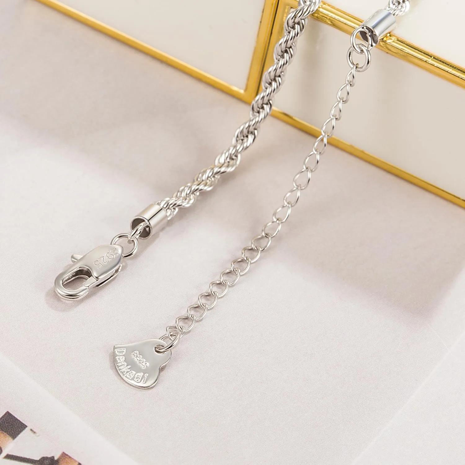 925 Sterling Silver Anklets Bracelet Women/Men Waterproof Simple Durable Chopin Chain/Cuban Link/Figaro/Box/Twist Rope Chain For Beach Foot Jewelry Gift