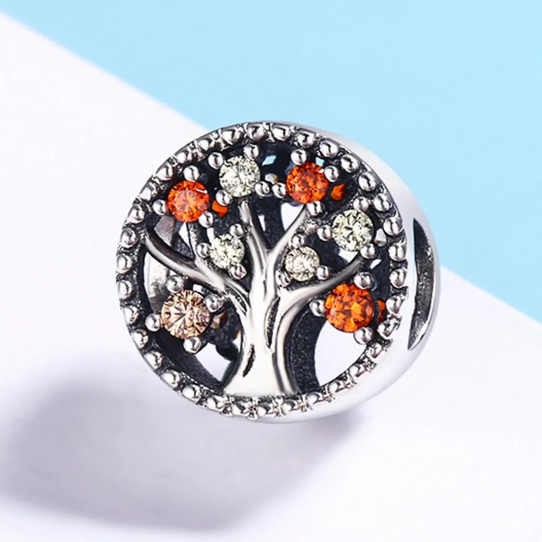 925 Sterling Silver Autumn Fruit Bead Bracelet & Necklace Set