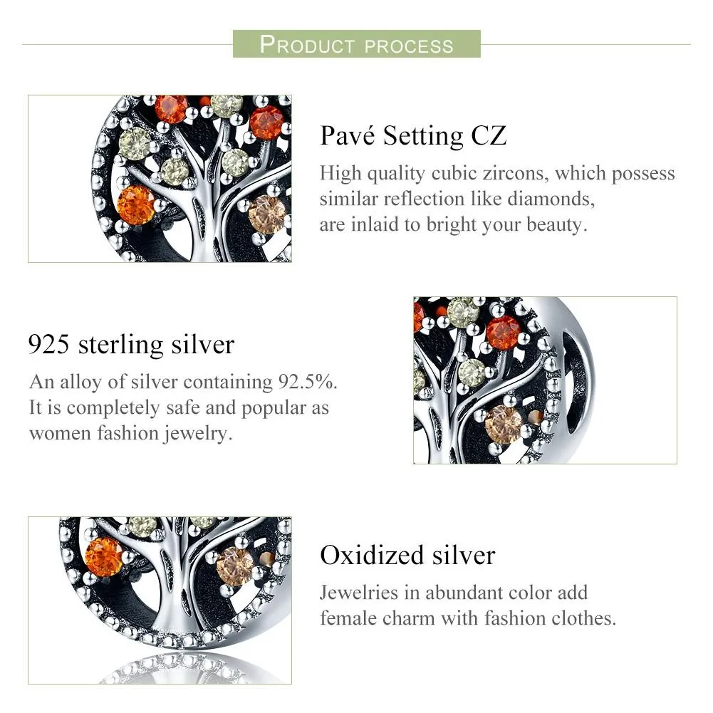925 Sterling Silver Autumn Fruit Bead Bracelet & Necklace Set