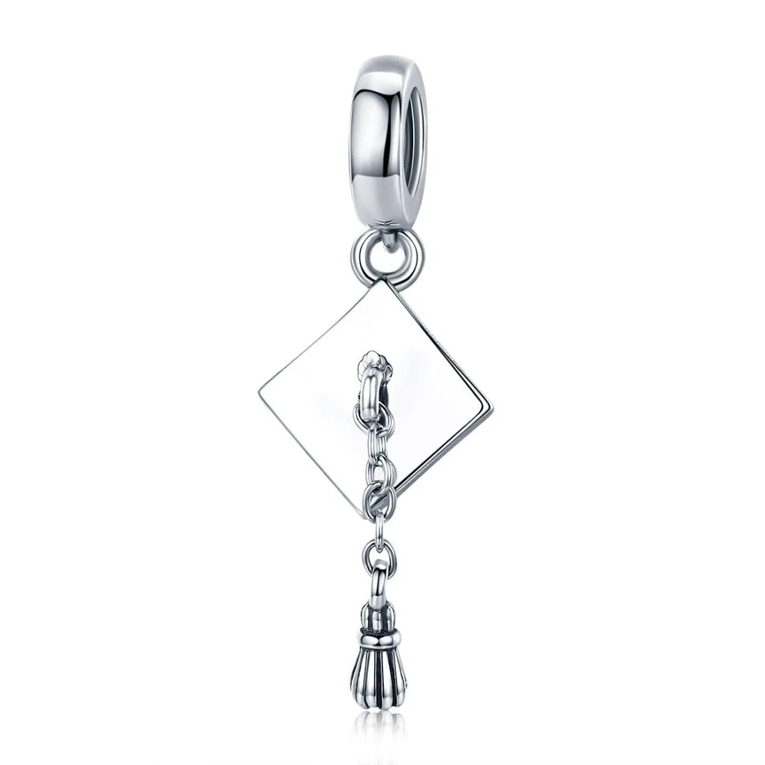 925 Sterling Silver Bachelor Cap Pendant For Bracelet Or Necklace