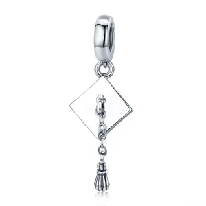 925 Sterling Silver Bachelor Cap Pendant For Bracelet Or Necklace