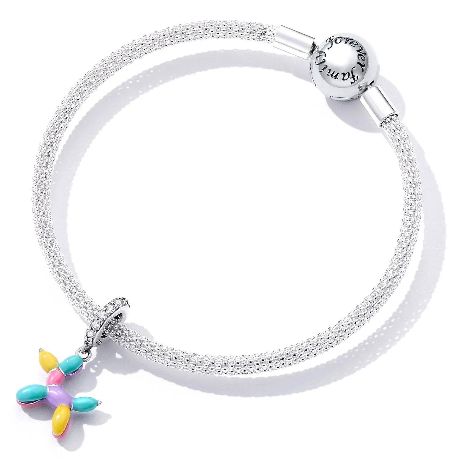 925 Sterling Silver Balloon Puppy Pendant For Bracelets & Necklaces