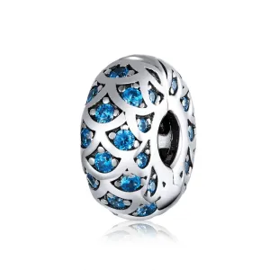 925 Sterling Silver Blue Zircon Bracelet / Necklace Beads