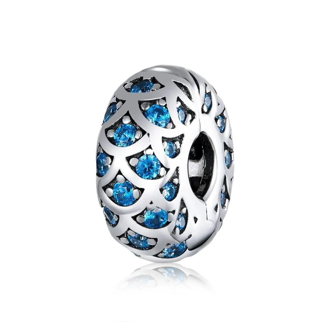 925 Sterling Silver Blue Zircon Bracelet / Necklace Beads