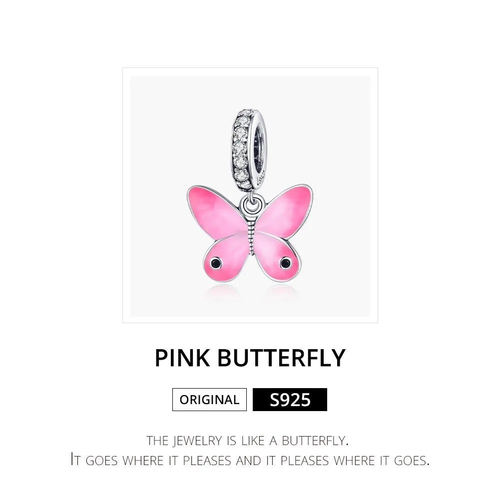 925 Sterling Silver Butterfly Pendant For Diy Bracelets & Necklaces