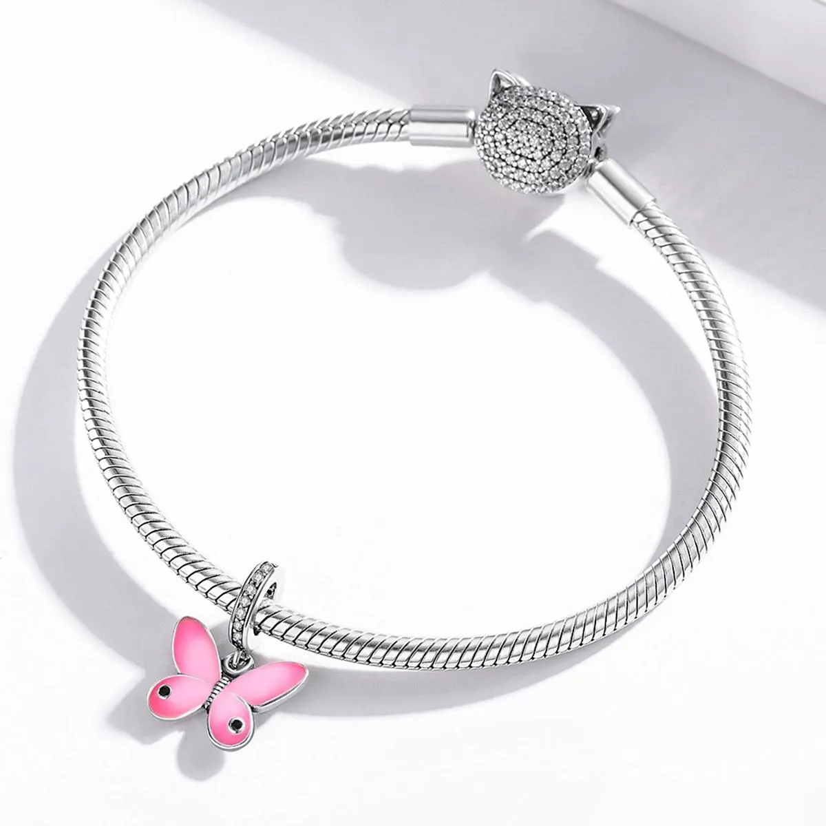 925 Sterling Silver Butterfly Pendant For Diy Bracelets & Necklaces