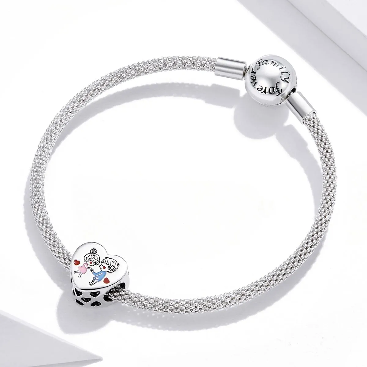 925 Sterling Silver Love Beads For Diy Bracelets & Necklaces