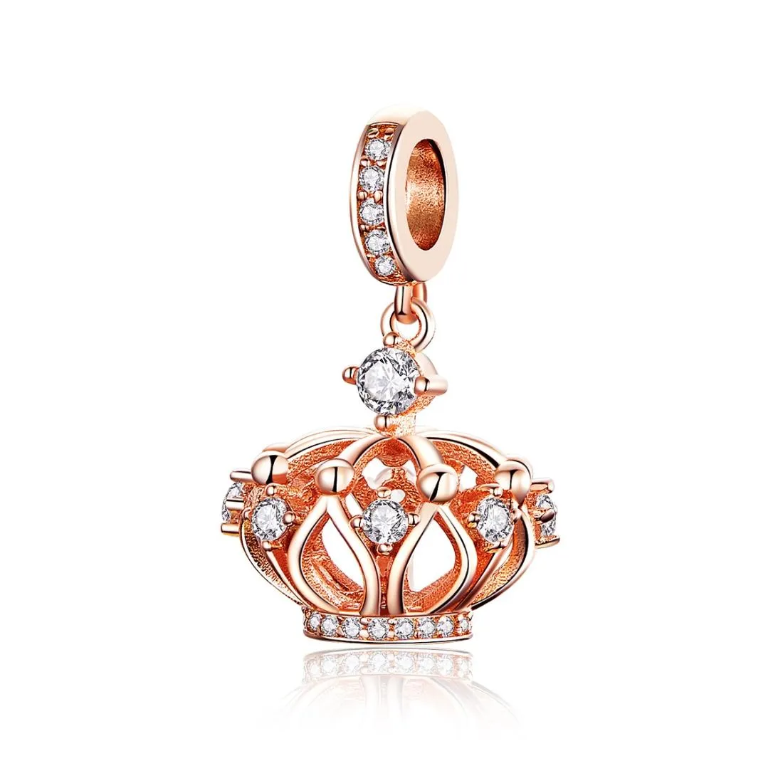 925 Sterling Silver Rose Gold Crown Pendant For Diy Necklace