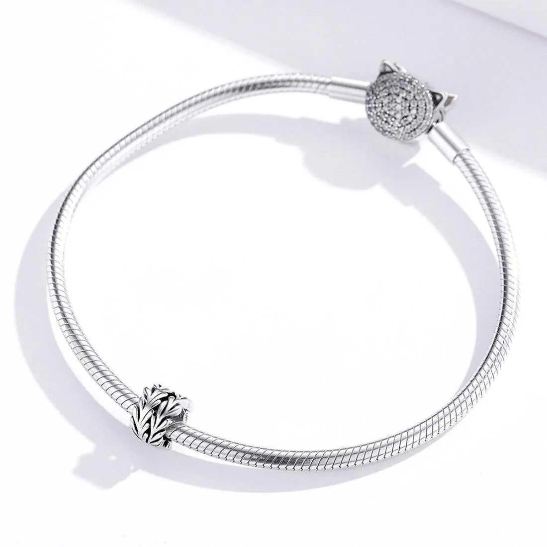 925 Sterling Silver Simple Seaweed Bead Bracelet / Necklace Set