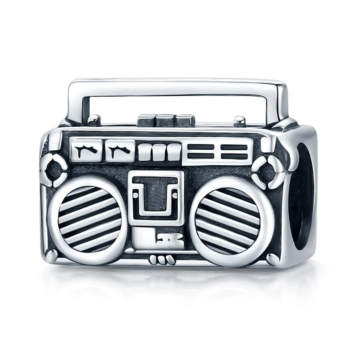 925 Sterling Silver Vintage Radio Bead Bracelet / Necklace Accessory