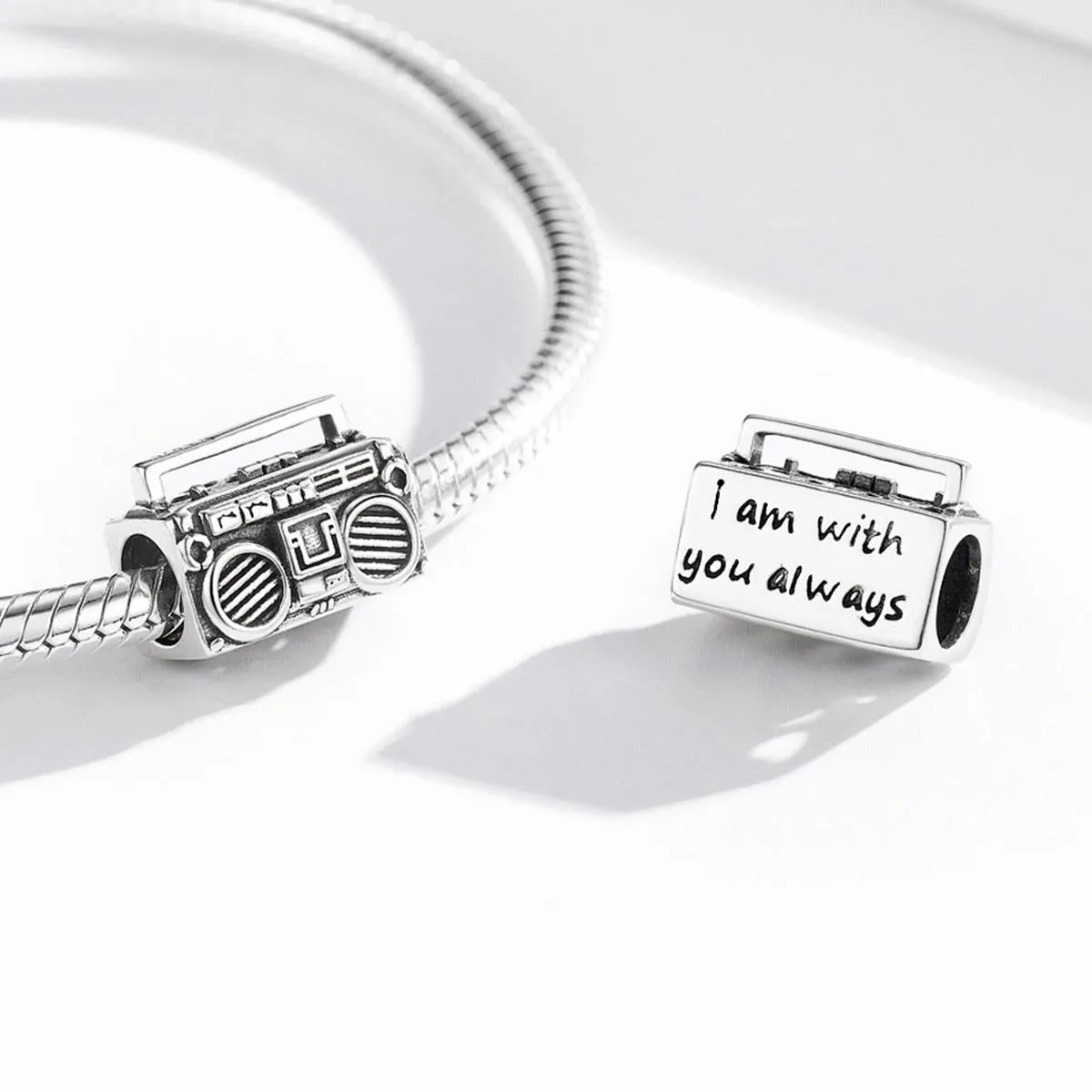 925 Sterling Silver Vintage Radio Bead Bracelet / Necklace Accessory