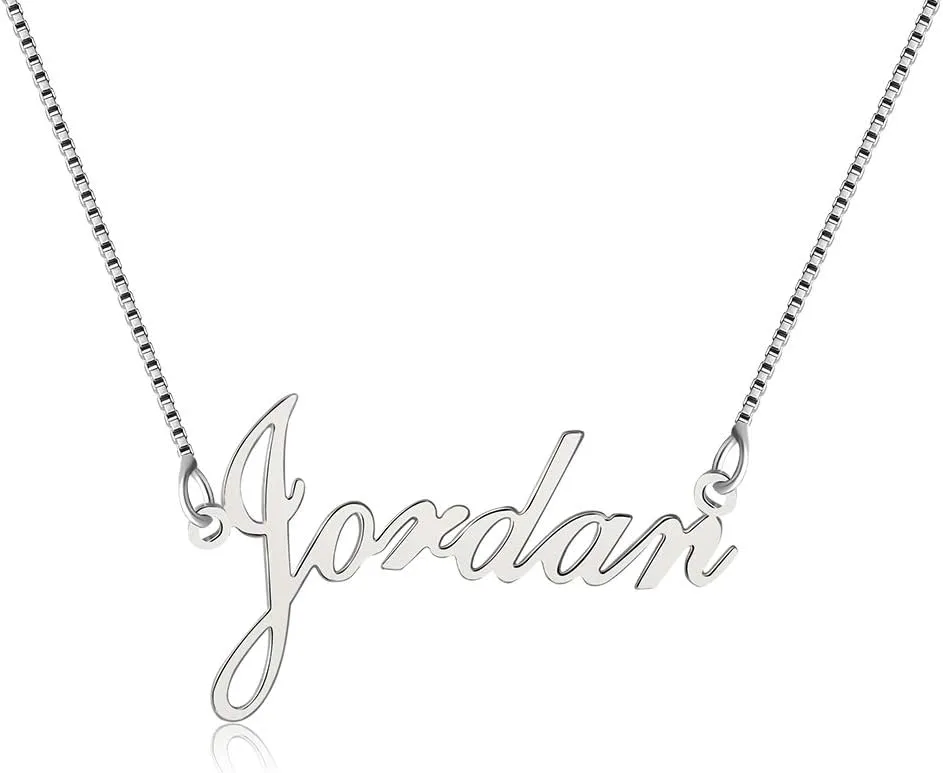 925 Sterling Sliver Custom Name Necklace Personalized Initial Necklaces Pendant Jewelry Gift for Her