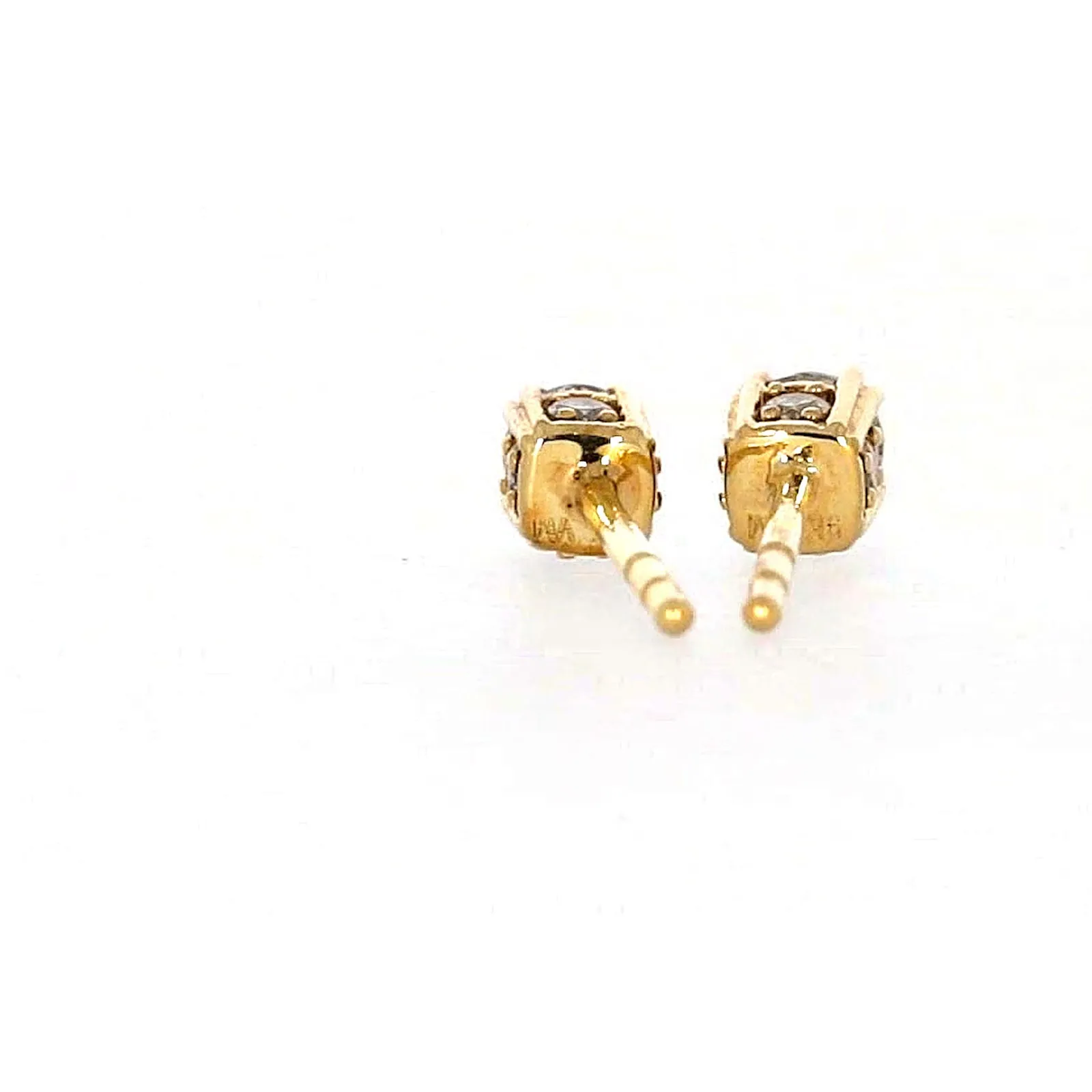 9ct Yellow Gold Round Brilliant Cut 1/4 Carat tw of Diamonds  Stud Earrings