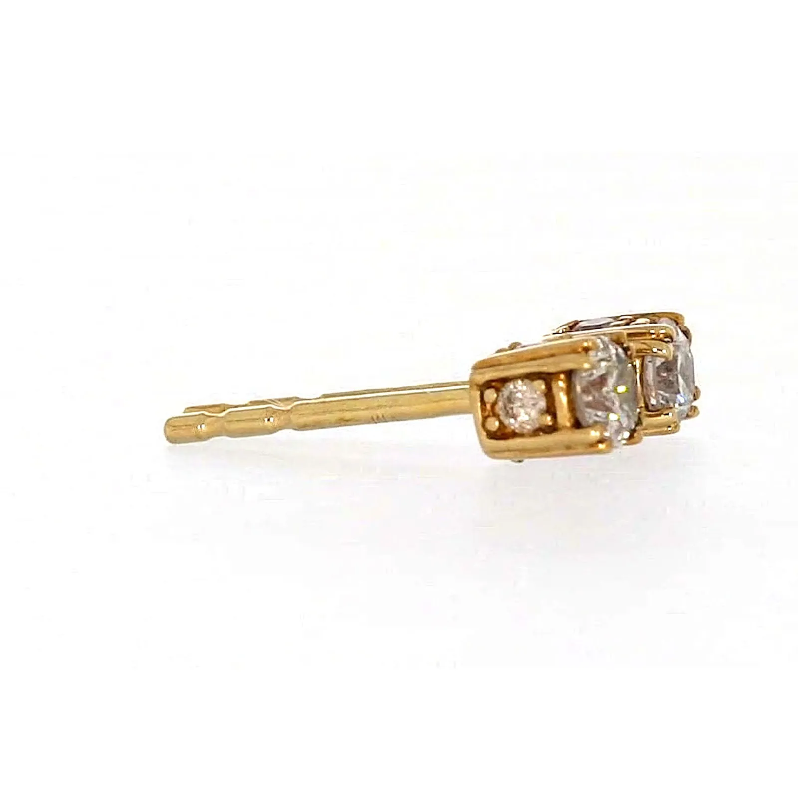 9ct Yellow Gold Round Brilliant Cut 1/4 Carat tw of Diamonds  Stud Earrings