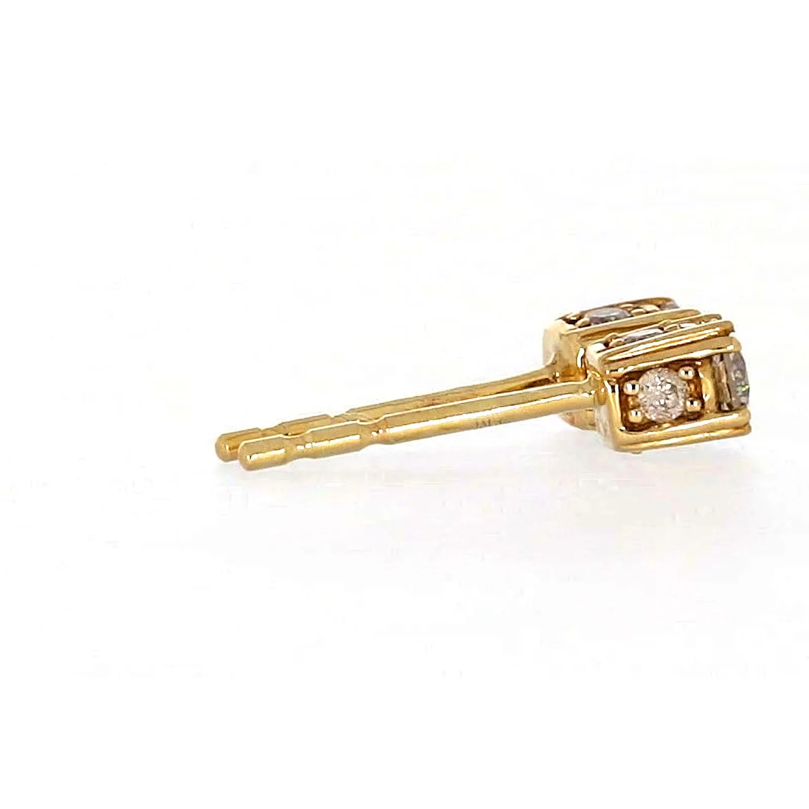 9ct Yellow Gold Round Brilliant Cut 1/4 Carat tw of Diamonds  Stud Earrings