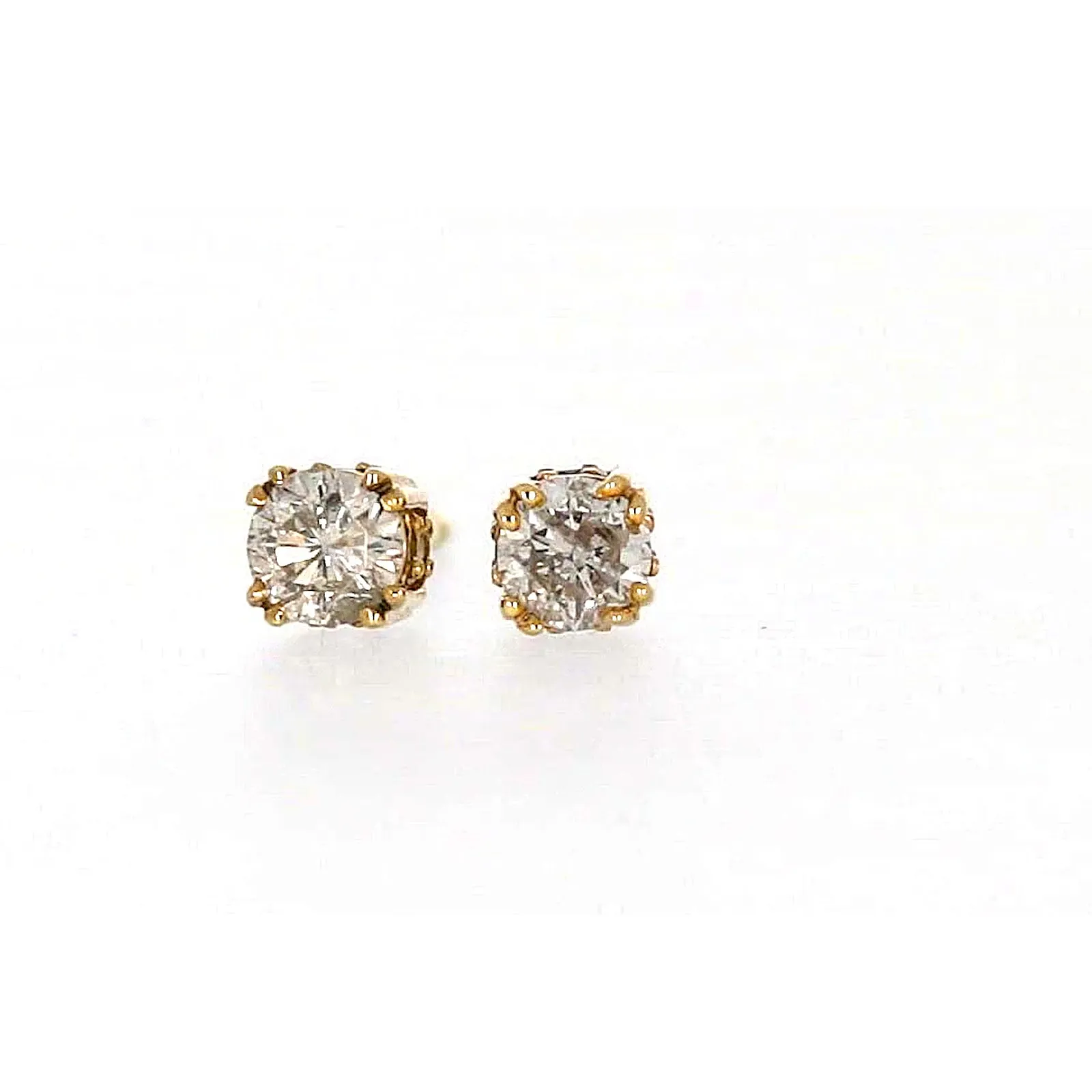 9ct Yellow Gold Round Brilliant Cut 1/4 Carat tw of Diamonds  Stud Earrings