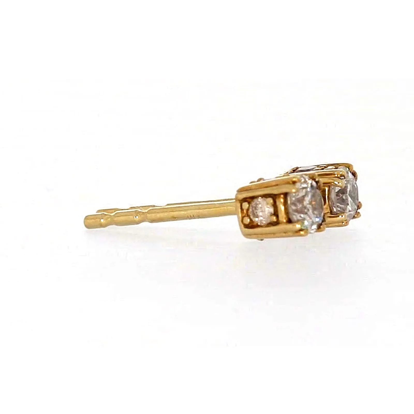 9ct Yellow Gold Round Brilliant Cut 1/4 Carat tw of Diamonds  Stud Earrings