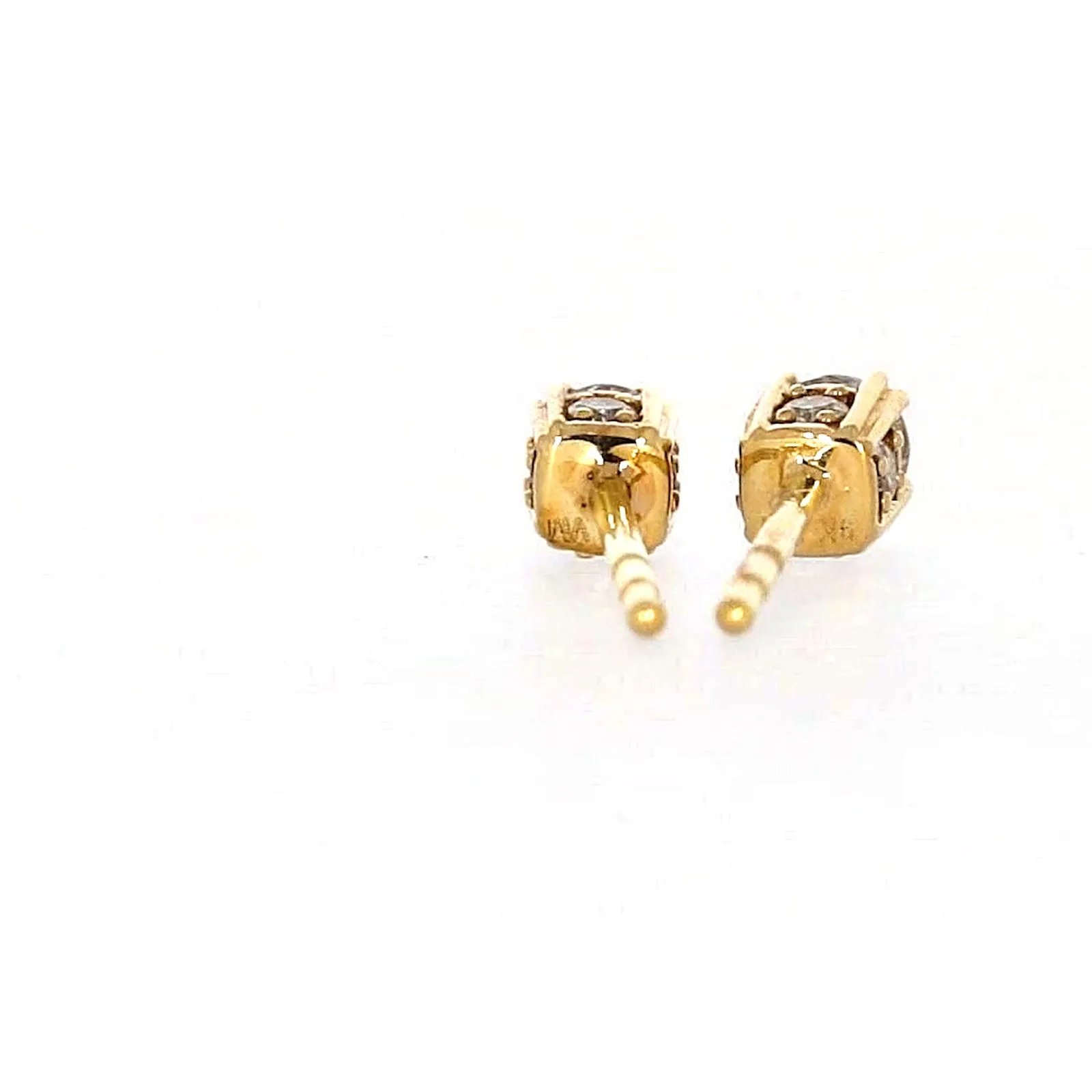9ct Yellow Gold Round Brilliant Cut 1/4 Carat tw of Diamonds  Stud Earrings