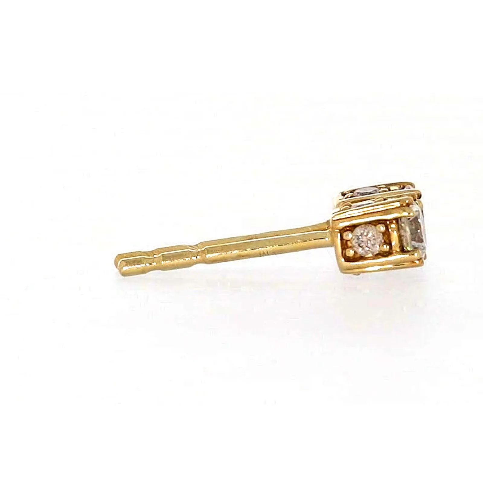 9ct Yellow Gold Round Brilliant Cut 1/4 Carat tw of Diamonds  Stud Earrings