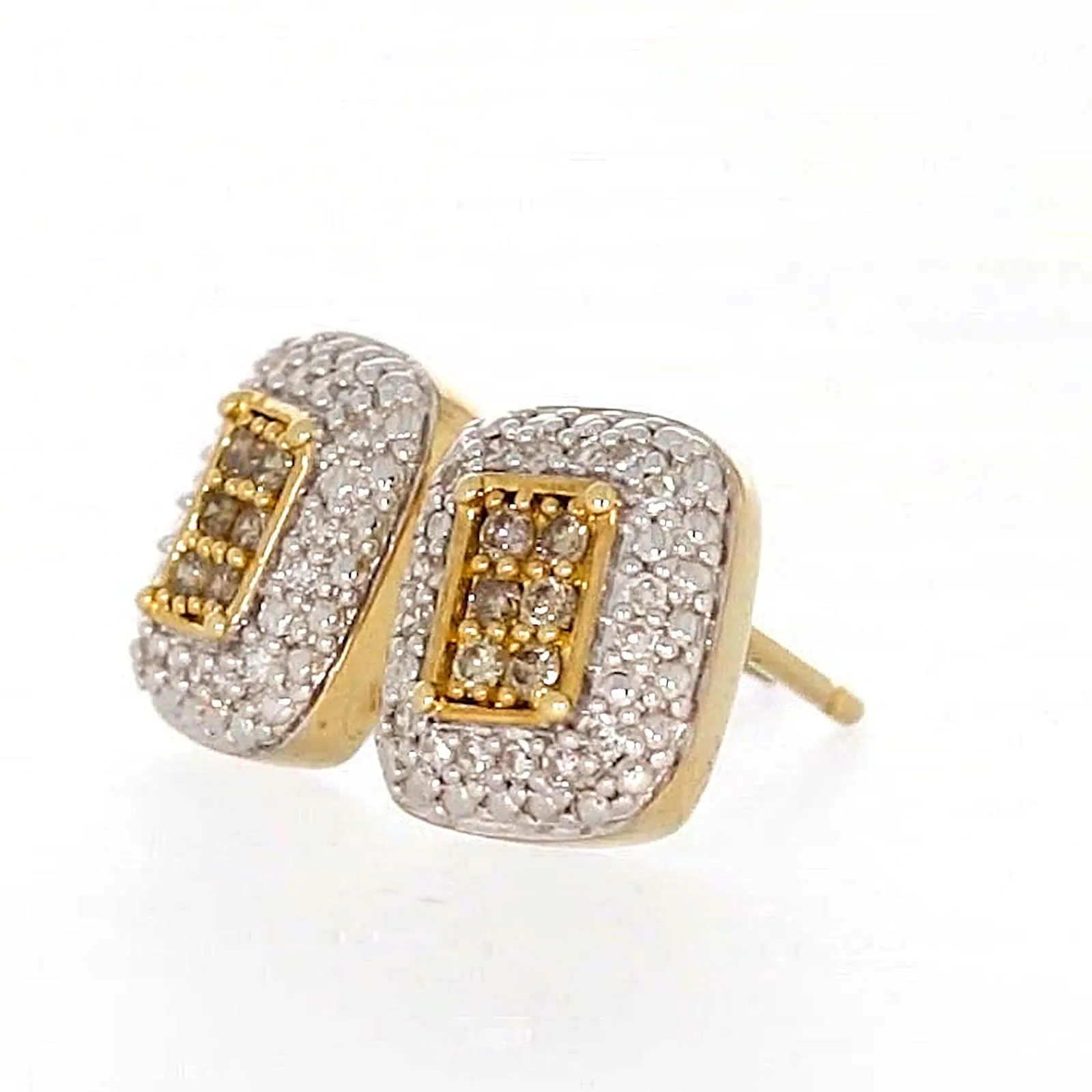 9ct Yellow Gold Round Brilliant Cut with 0.20 CARAT tw of Diamonds Stud Earrings