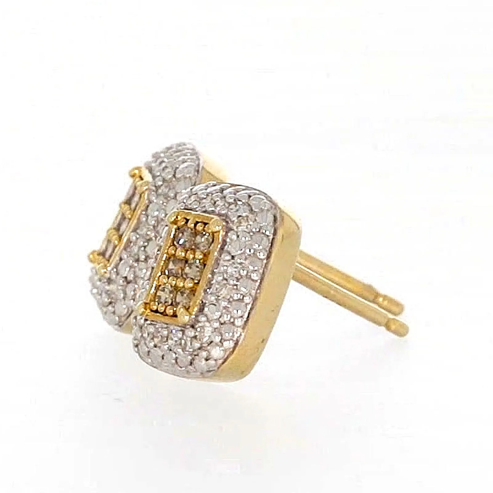 9ct Yellow Gold Round Brilliant Cut with 0.20 CARAT tw of Diamonds Stud Earrings