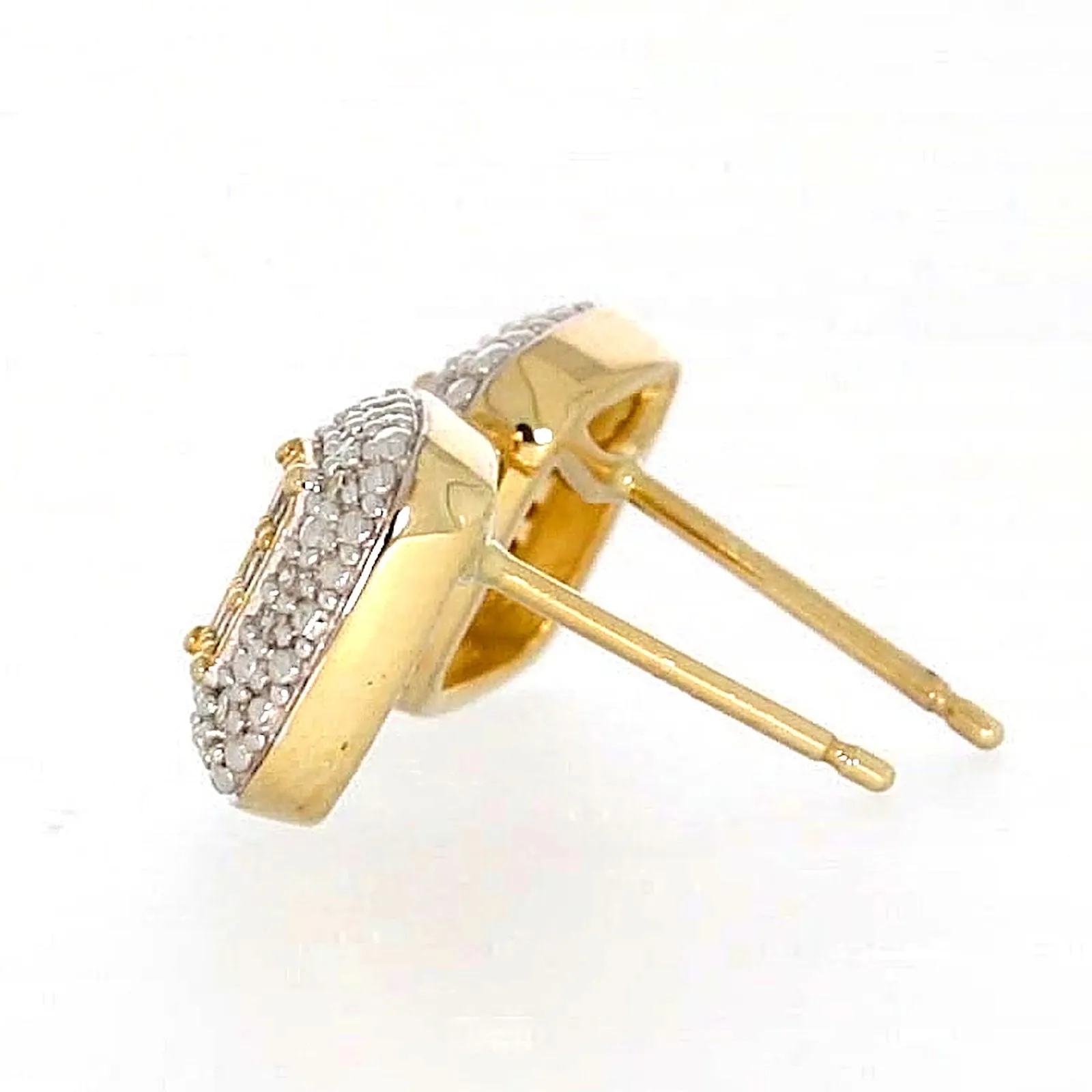 9ct Yellow Gold Round Brilliant Cut with 0.20 CARAT tw of Diamonds Stud Earrings