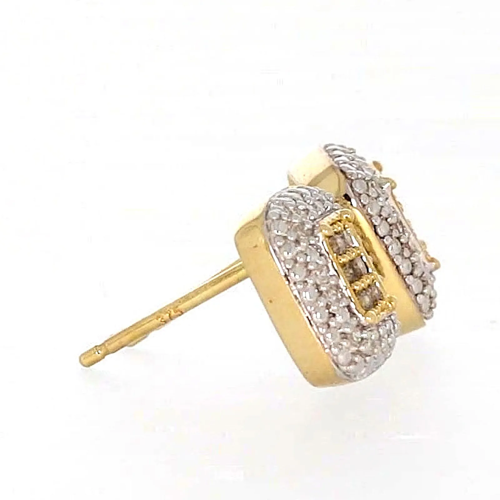 9ct Yellow Gold Round Brilliant Cut with 0.20 CARAT tw of Diamonds Stud Earrings