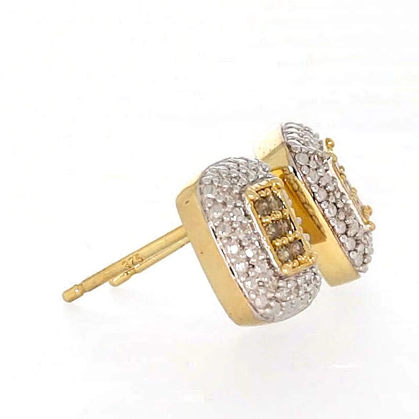 9ct Yellow Gold Round Brilliant Cut with 0.20 CARAT tw of Diamonds Stud Earrings
