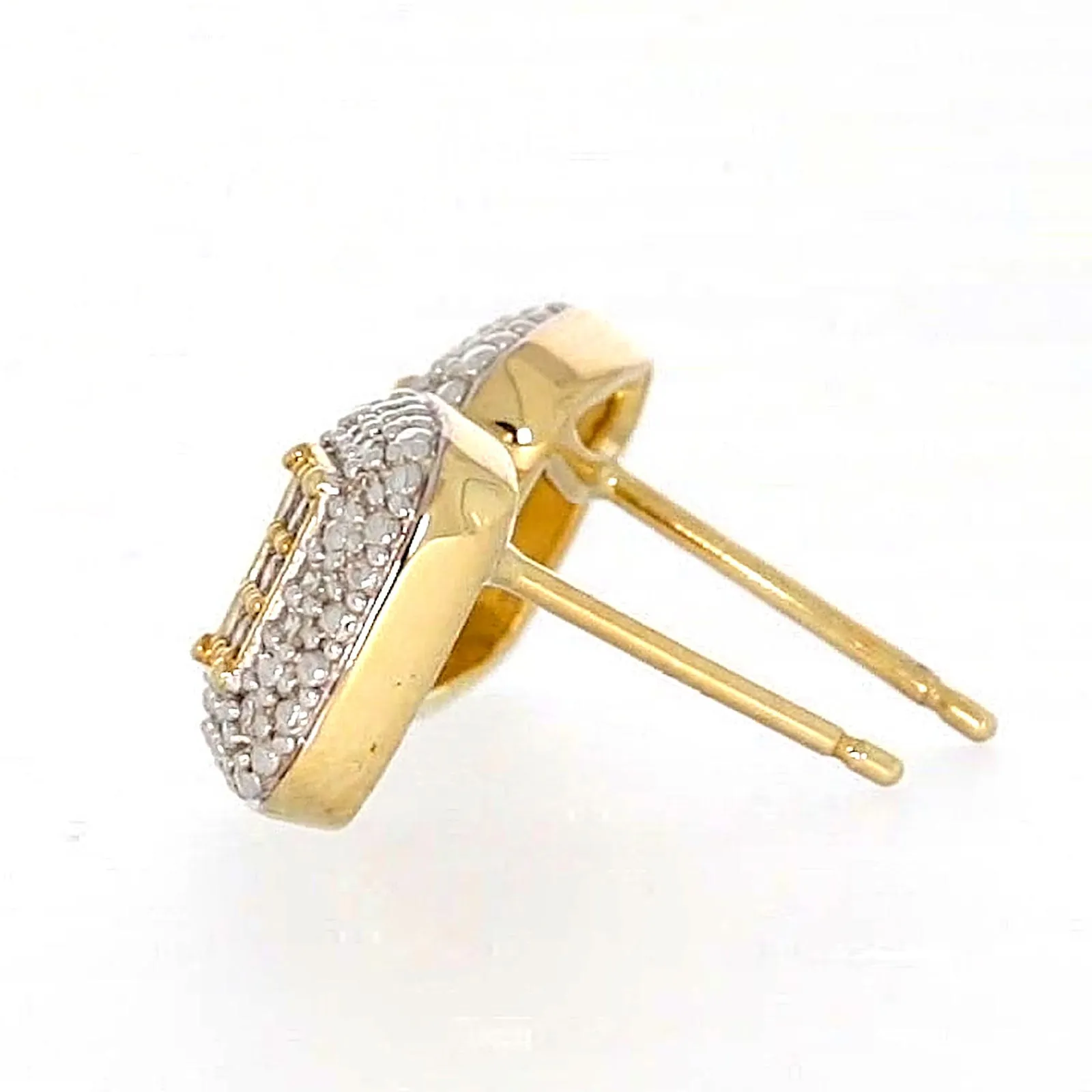 9ct Yellow Gold Round Brilliant Cut with 0.20 CARAT tw of Diamonds Stud Earrings