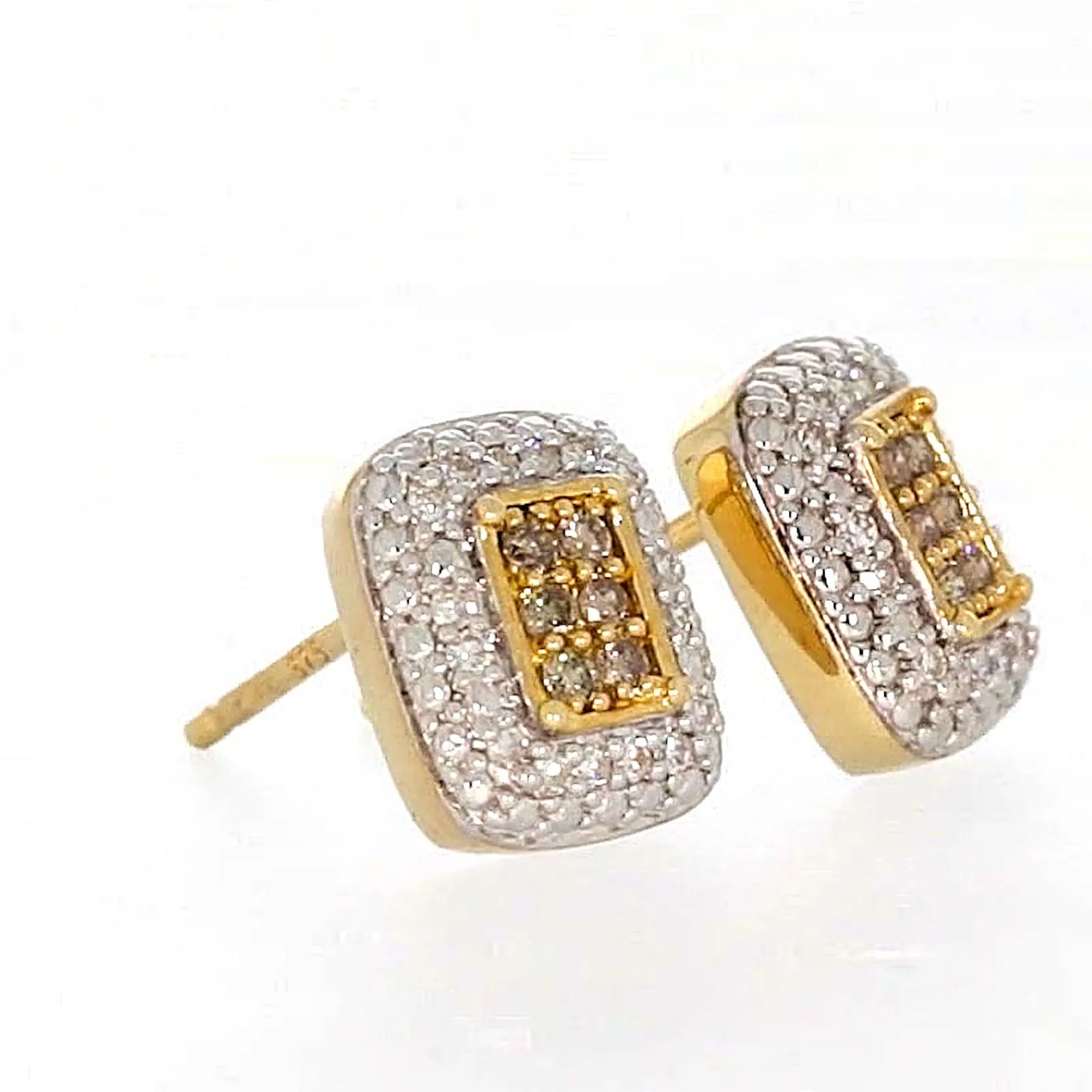 9ct Yellow Gold Round Brilliant Cut with 0.20 CARAT tw of Diamonds Stud Earrings