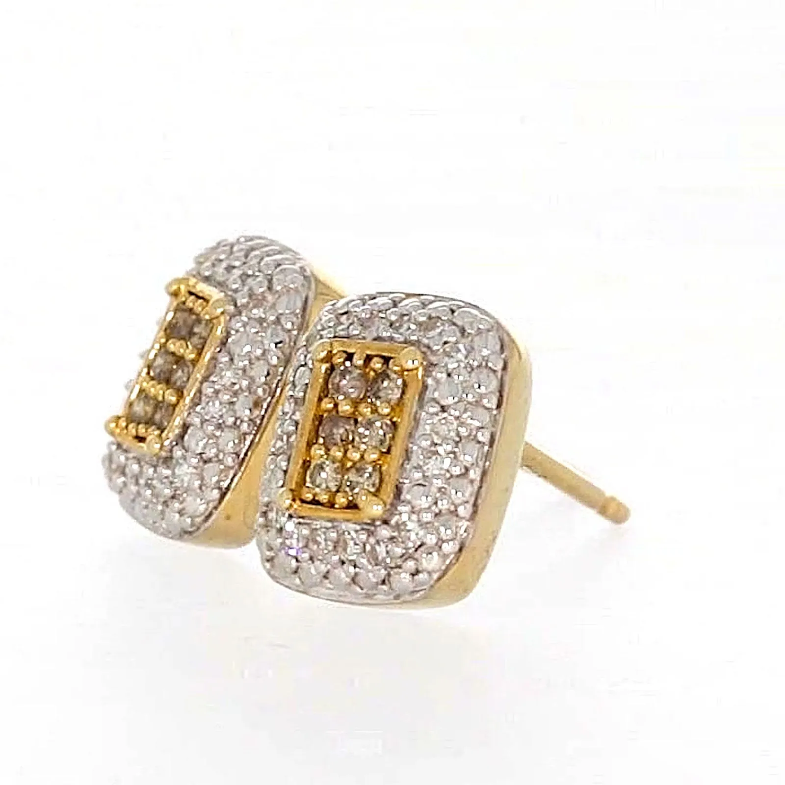 9ct Yellow Gold Round Brilliant Cut with 0.20 CARAT tw of Diamonds Stud Earrings