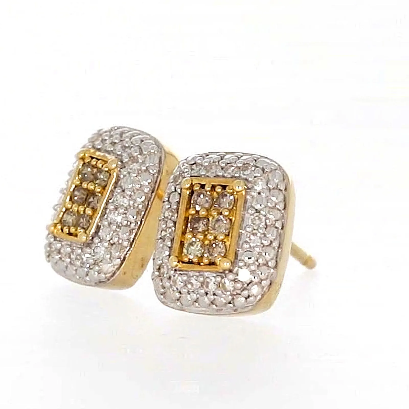 9ct Yellow Gold Round Brilliant Cut with 0.20 CARAT tw of Diamonds Stud Earrings