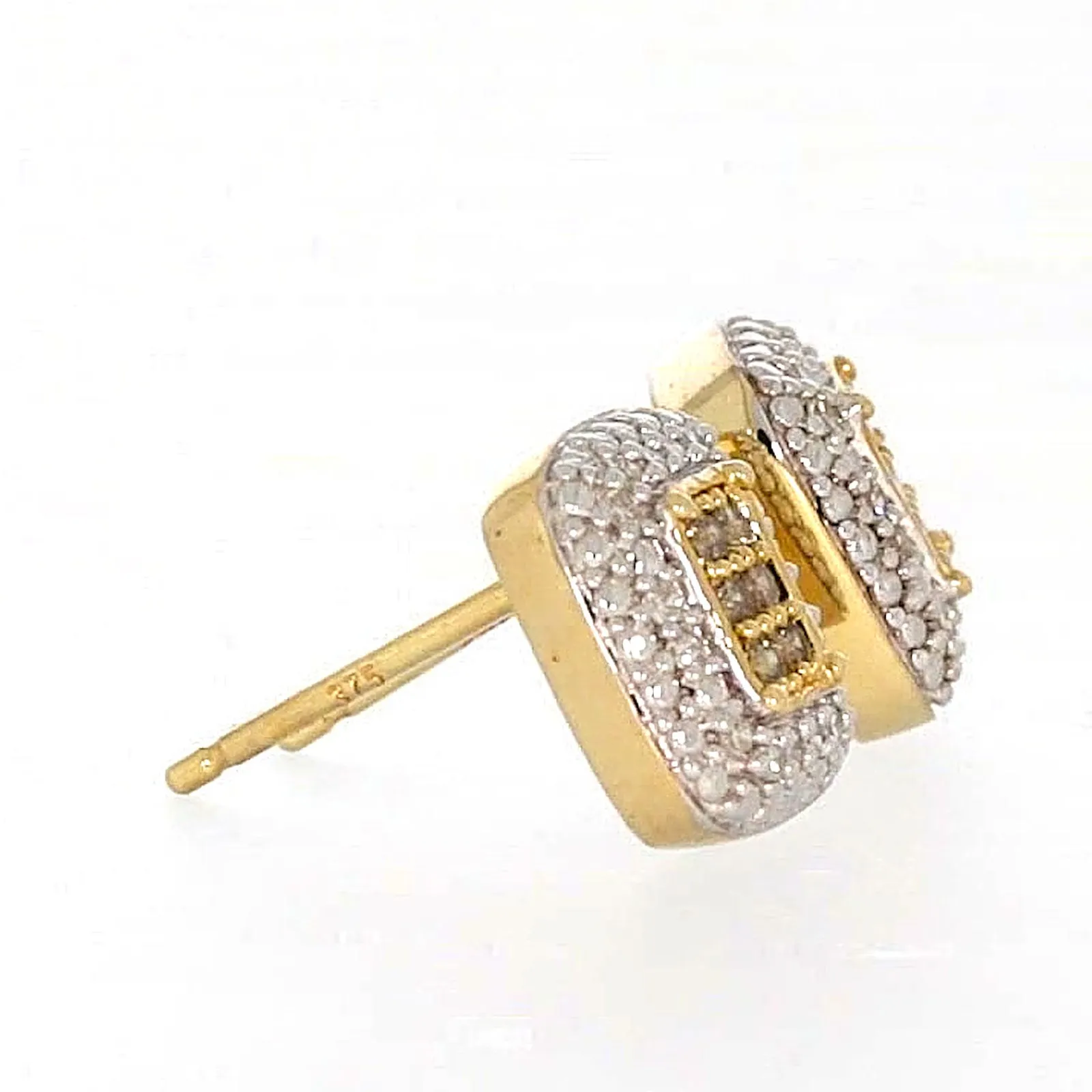 9ct Yellow Gold Round Brilliant Cut with 0.20 CARAT tw of Diamonds Stud Earrings