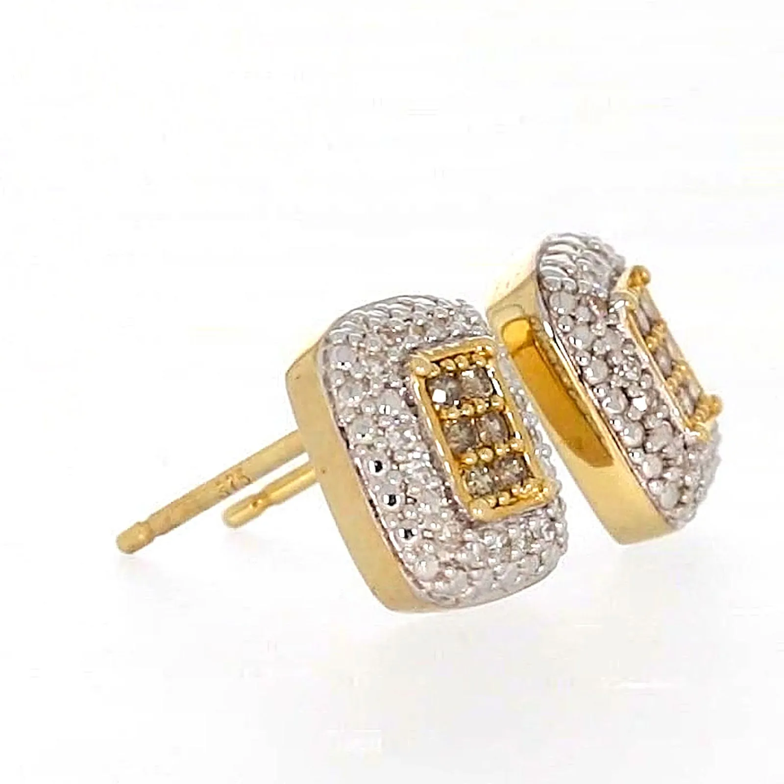9ct Yellow Gold Round Brilliant Cut with 0.20 CARAT tw of Diamonds Stud Earrings