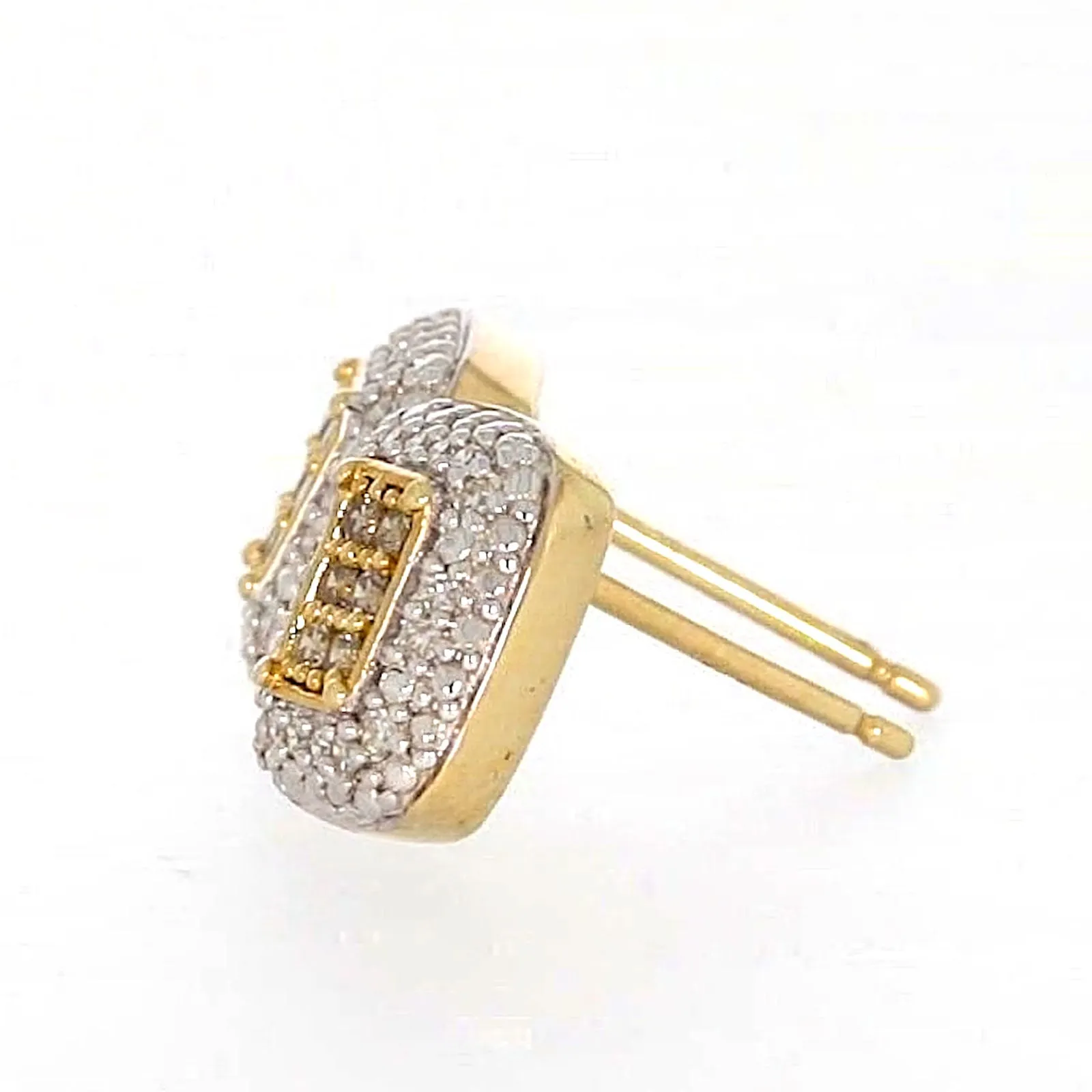 9ct Yellow Gold Round Brilliant Cut with 0.20 CARAT tw of Diamonds Stud Earrings