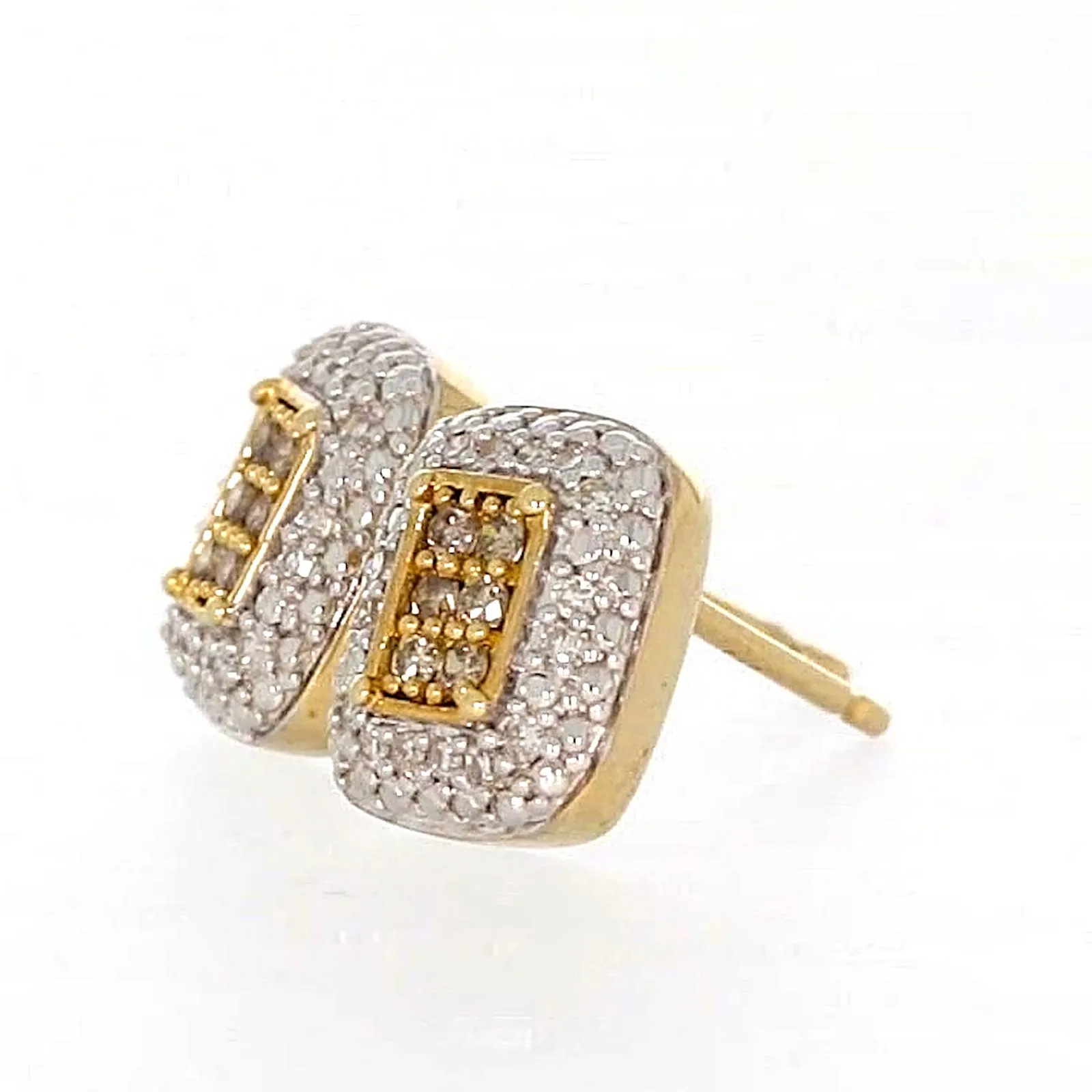 9ct Yellow Gold Round Brilliant Cut with 0.20 CARAT tw of Diamonds Stud Earrings