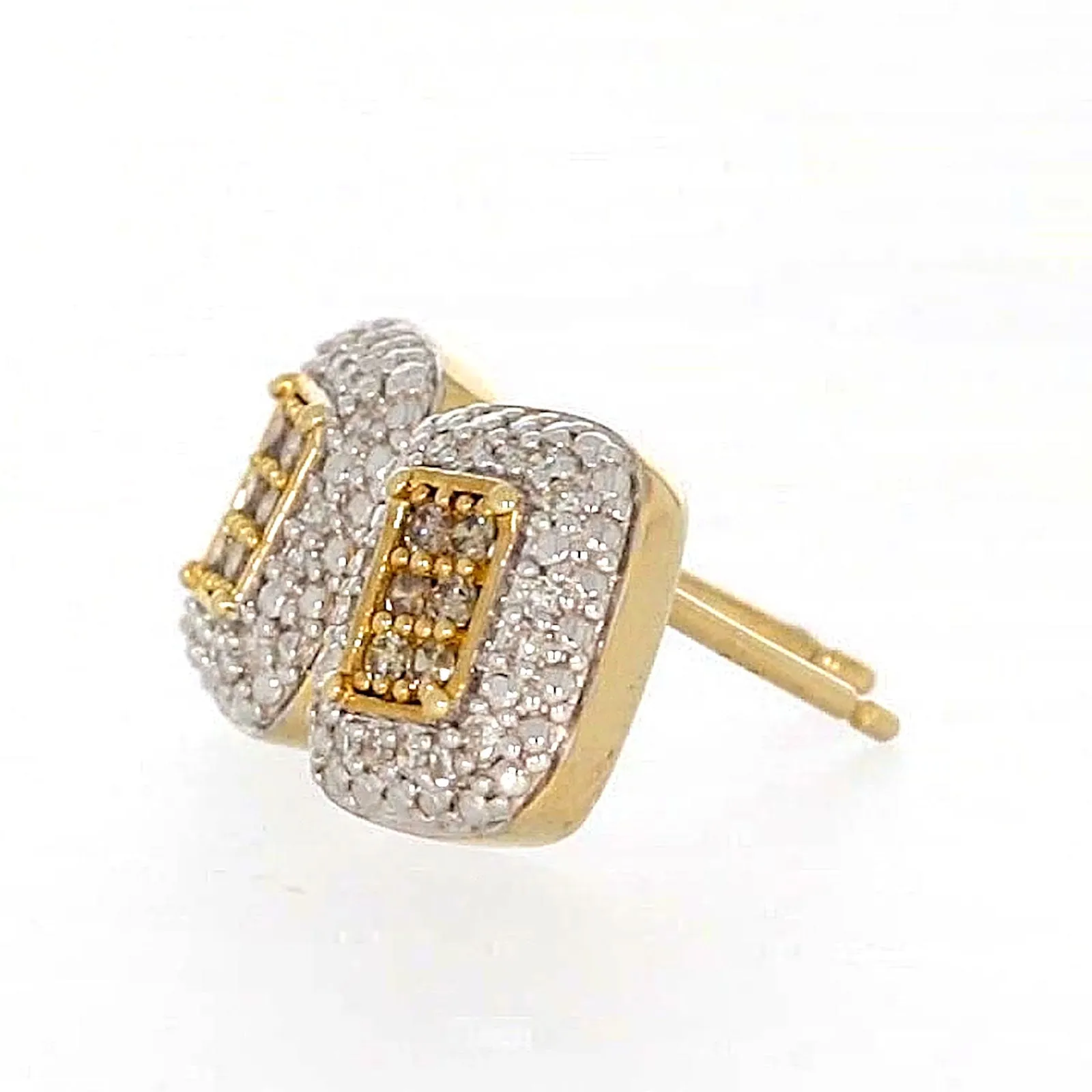 9ct Yellow Gold Round Brilliant Cut with 0.20 CARAT tw of Diamonds Stud Earrings