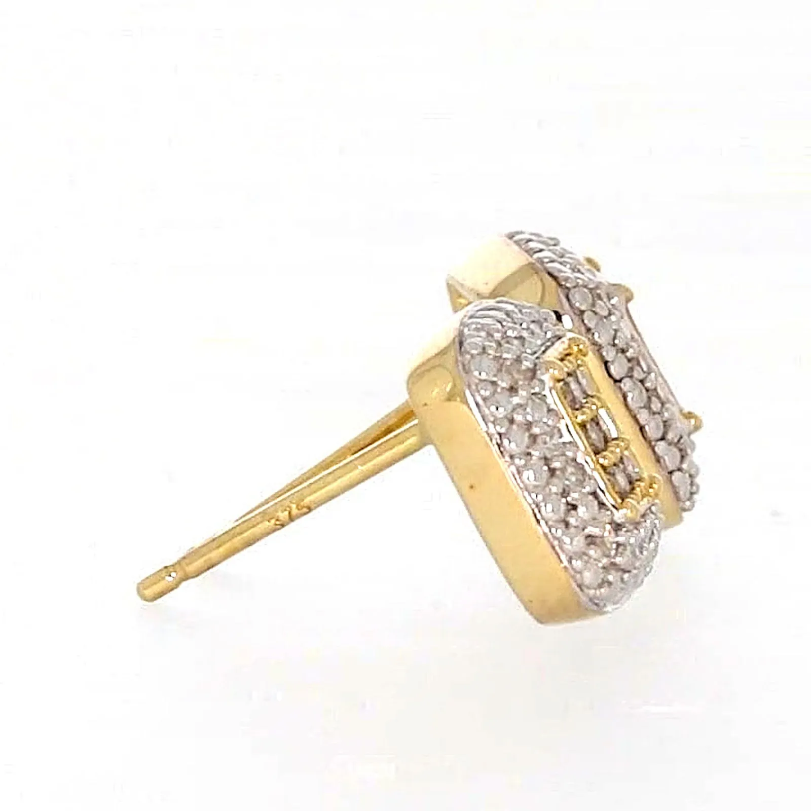9ct Yellow Gold Round Brilliant Cut with 0.20 CARAT tw of Diamonds Stud Earrings