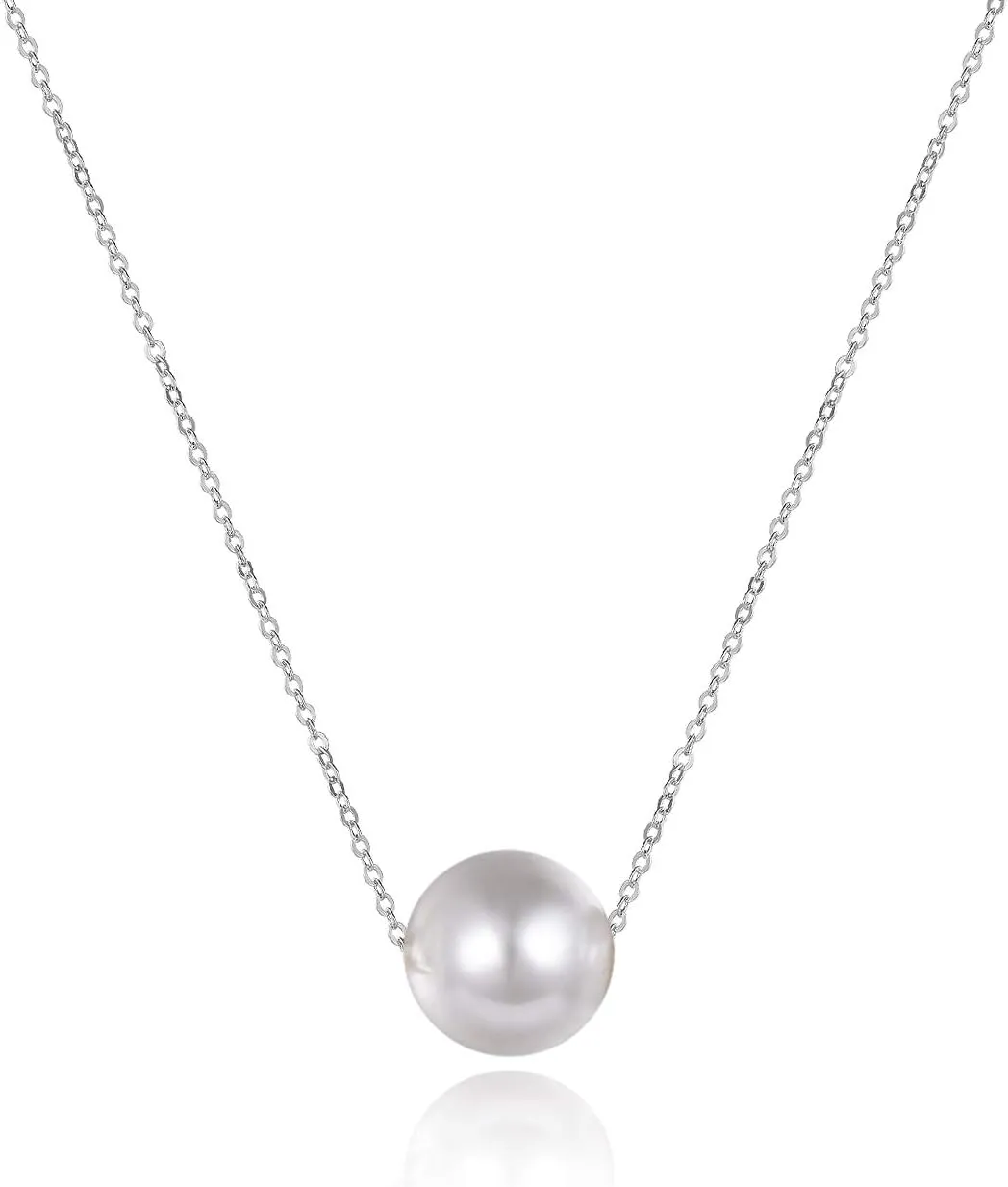 AAAA Single Pearl Choker Sterling Silver Necklace for Women 7-8mm Freshwater Cultured Pearls Wedding Bridesmaids Anniversary 14 16 18 inch