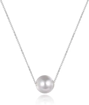 AAAA Single Pearl Choker Sterling Silver Necklace for Women 7-8mm Freshwater Cultured Pearls Wedding Bridesmaids Anniversary 14 16 18 inch
