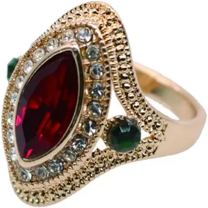 ABJFJE Blue Pink Oval Zircon Crystal Cocktail Statement Ring Rhinestone Stacking Wedding Engagement Anniversary Band Rings Fashion Jewelry Accessories for Women Gift Gold and Silver Plated